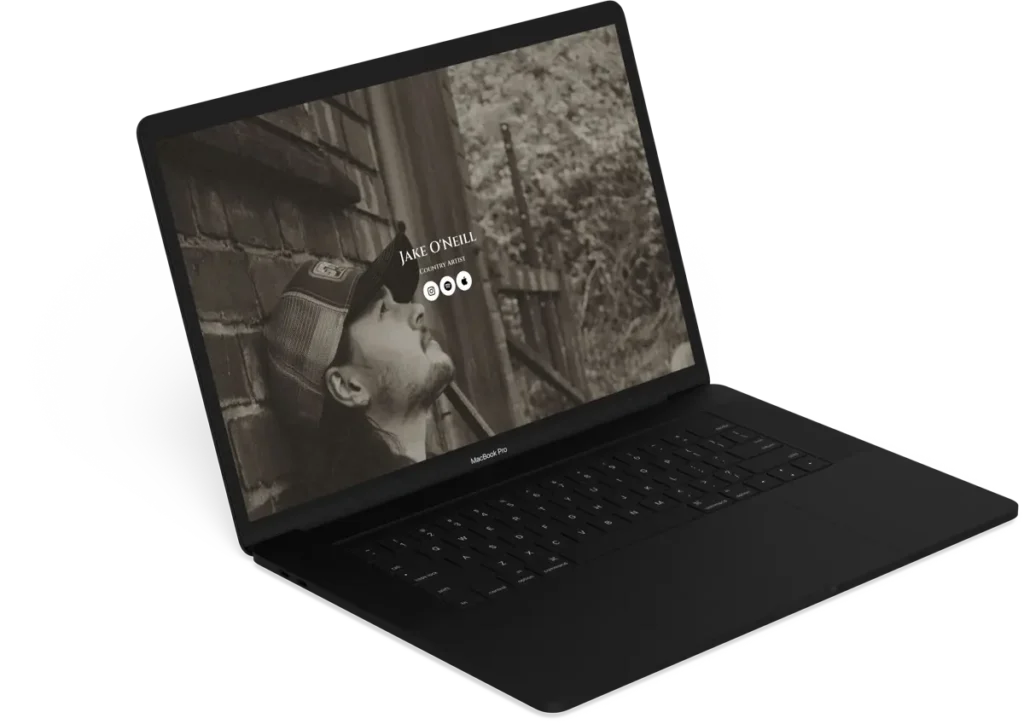 Jake O'Neill musician web design render